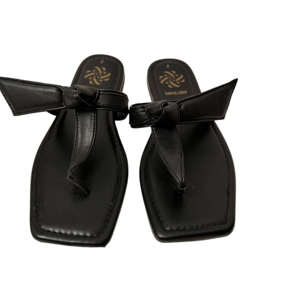 Sam & Libby Women’s Black Tia bow Sandal Size 8 NWOT